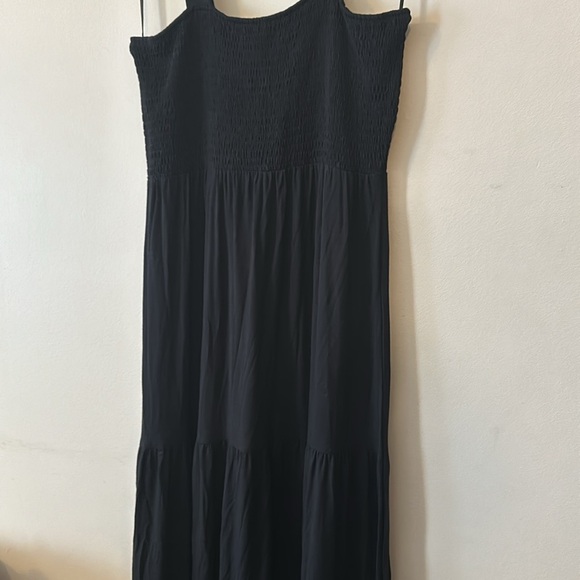 LOFT Smocked Tiered Black Maxi Dress - S - Picture 6 of 10